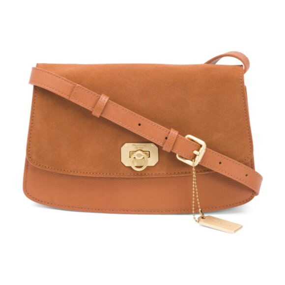 MONCRIEF LONDON Leather Contrast Crossbody Bag - Picture 1 of 3
